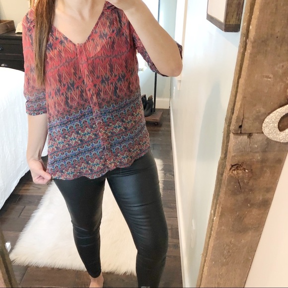 Anthropologie Skies are Blue small boho blouse - Picture 3 of 5